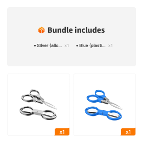 Folding Small Scissors; For Fishing Line; Fishing Figure 8 Shaped Scissors - Silver (alloy Handle)+Blue (plastic Handle)