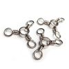 20pcs/bag Fishing 3 Way Swivel Fishing Tackle For Catfish Rig Trolling Line Stainless Steel Black Nickel Tri Swivels Saltwater Freshwater - 4#-20pcs