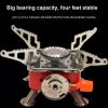 1pc Mini Windproof Foldable Square Gas Stove For Outdoor Camping; Hiking Accessory - Metal