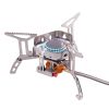 Outdoor Portable Stainless Steel Camping Windproof Gas Stove For Picnic - Sliver