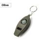 4 In 1 Emergency Survival Whistle With Compass Thermometer Magnifier For Hiking Camping Hunting Fishing - Olive