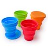 1pc Soft Silicone With Lid; Retractable Mini Folding Water Cup; For Outdoor Travel Hotel - Green