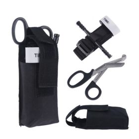 Medical Set; CAT Tactical Combat Tourniquet; MOLLE System Medical Kit; Small Tactical EMT Medical Scissors - 1 Set