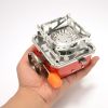 1pc Mini Windproof Foldable Square Gas Stove For Outdoor Camping; Hiking Accessory - Metal