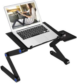 Adjustable Laptop Desk;  RAINBEAN Laptop Stand for Bed Portable Lap Desk Foldable Table Workstation Notebook Riser with Mouse Pad;  Ergonomic Computer