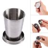 Stainless Steel Folding Cup; Portable Ultralight Collapsible Travel Cup; Outdoor Retractable Drinking Glass & EVA Case Set; Foldable Cup With Keychain