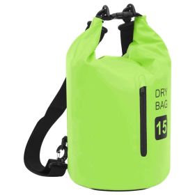 Dry Bag with Zipper Green 4 gal PVC - Green