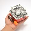 1pc Mini Windproof Foldable Square Gas Stove For Outdoor Camping; Hiking Accessory - Metal