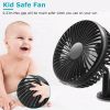 Car Cooling Fan Portable Rotatable USB Vehicle Fan Backseat Clip Fan Dashboard Window Suction Fan for SUV RV Pickup with 3 Speeds - Black