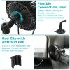 Car Cooling Fan Portable Rotatable USB Vehicle Fan Backseat Clip Fan Dashboard Window Suction Fan for SUV RV Pickup with 3 Speeds - Black